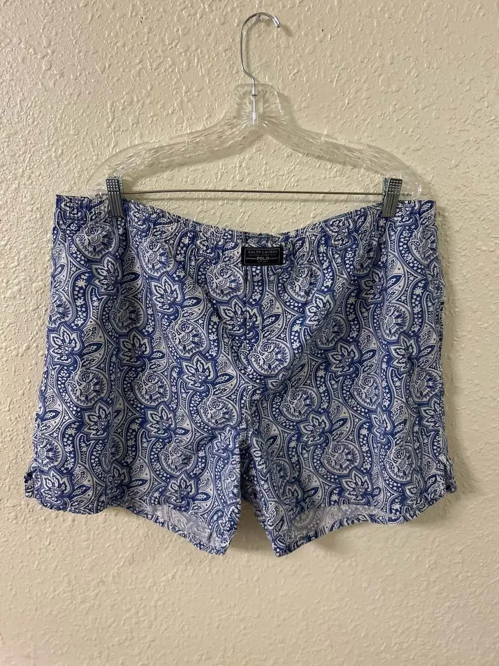 Polo Ralph Lauren Classic Blue Paisley Print Cotton Boxer Shorts